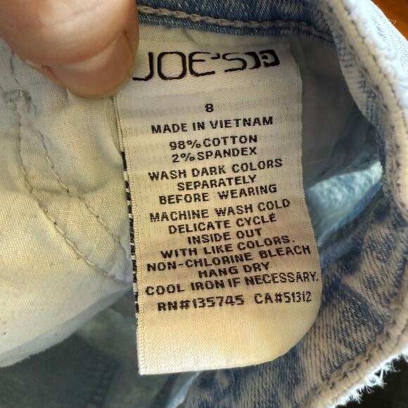 5/$35 Joe's Jeans Girls Shorts Sz 8 Acid Washed Denim Shortie Shorty Light Blue - Picture 6 of 6